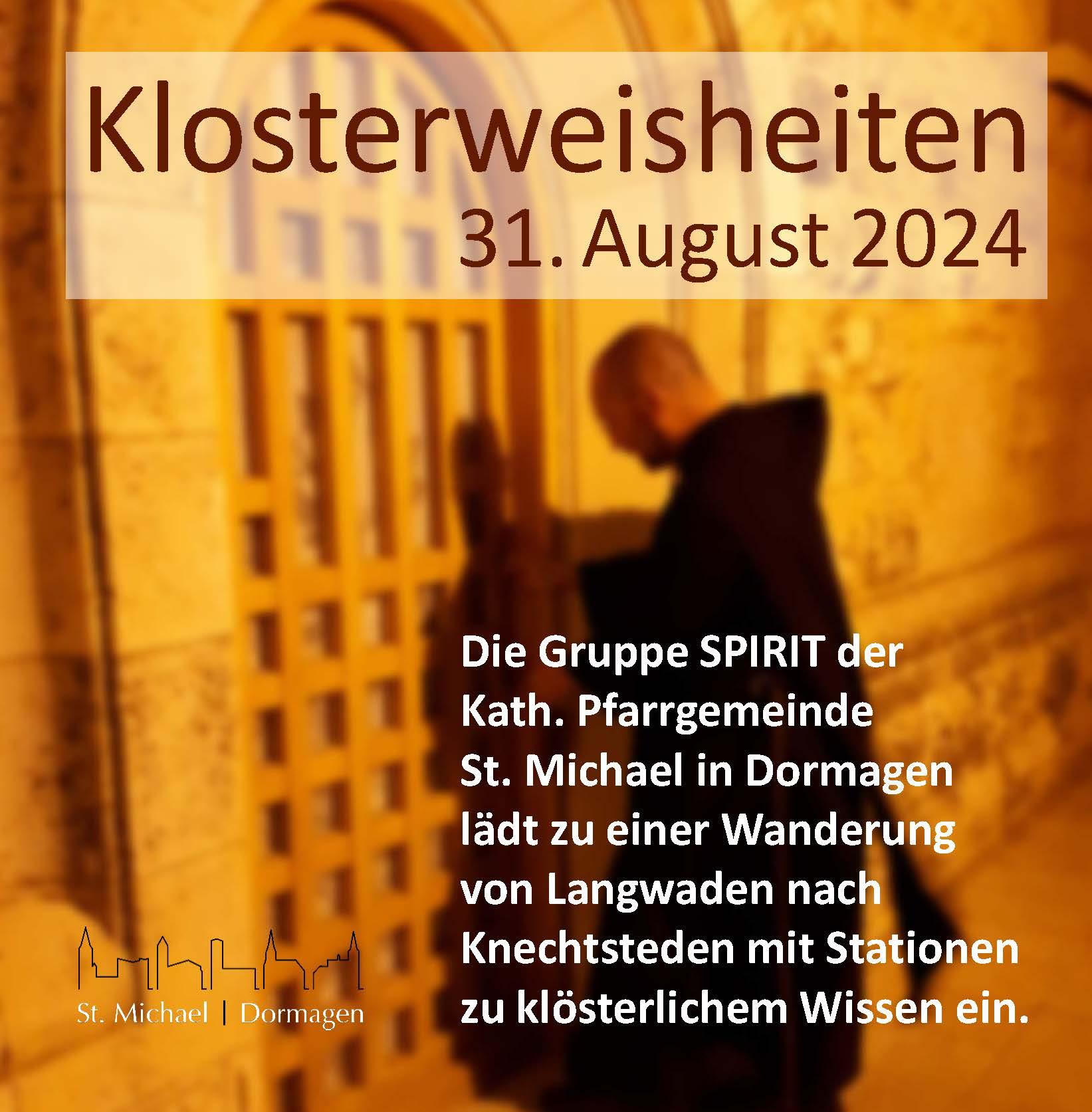 Klosterweisheiten - Spirituelle Wanderung am 31.08.2024