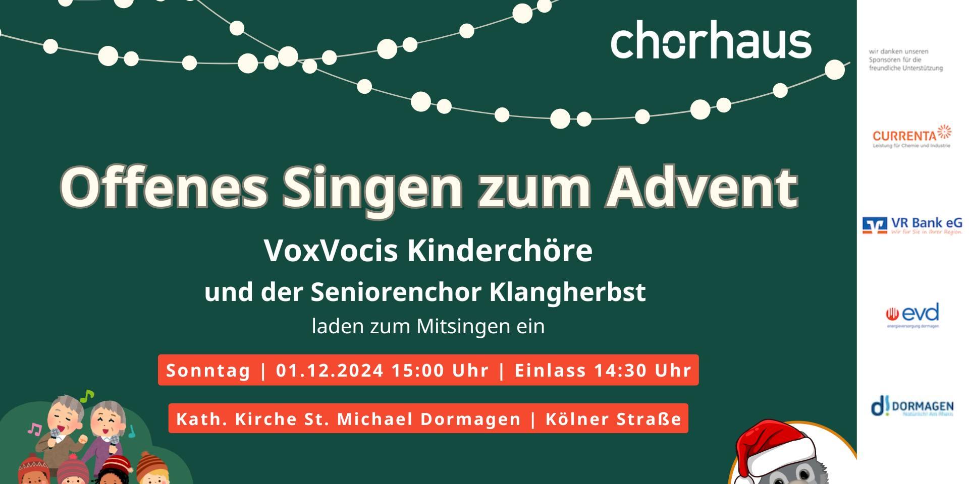 Offenes Singen zum Advent am 01.12.2024