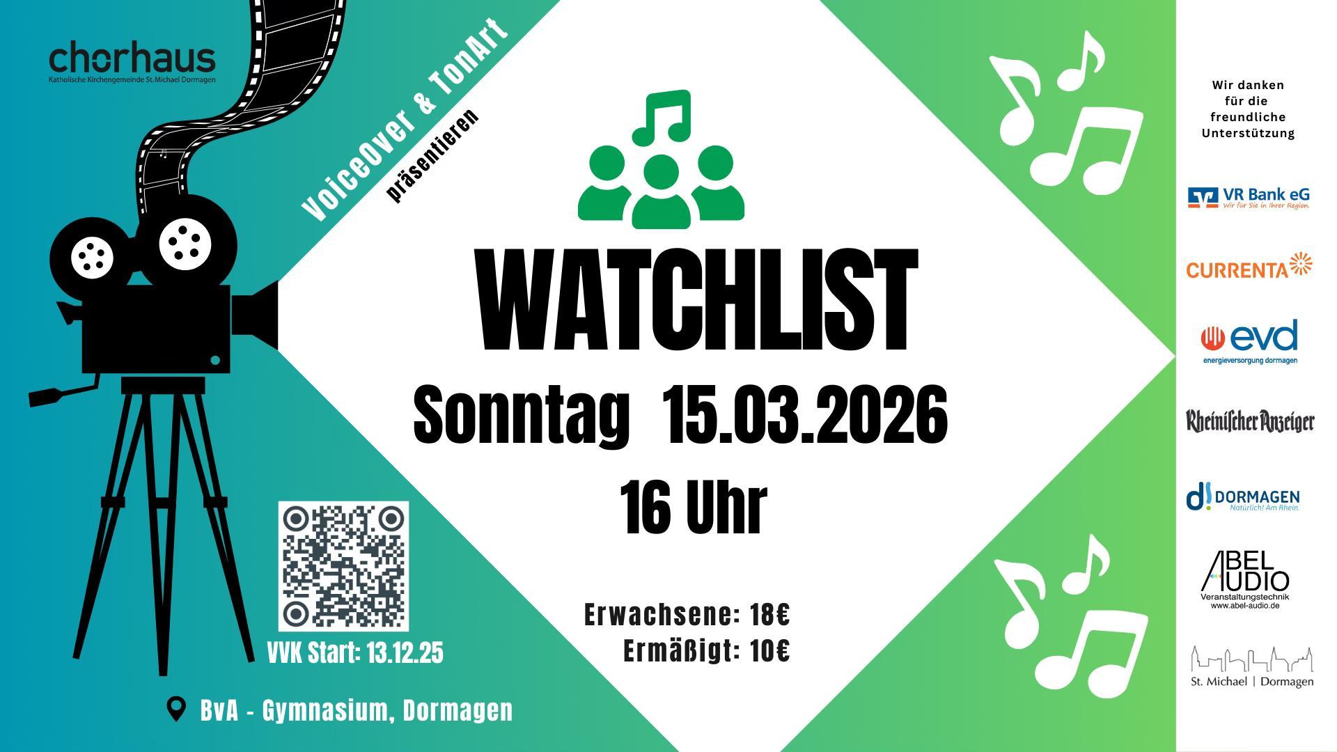Konzert WATCHLIST am 15.03.2026