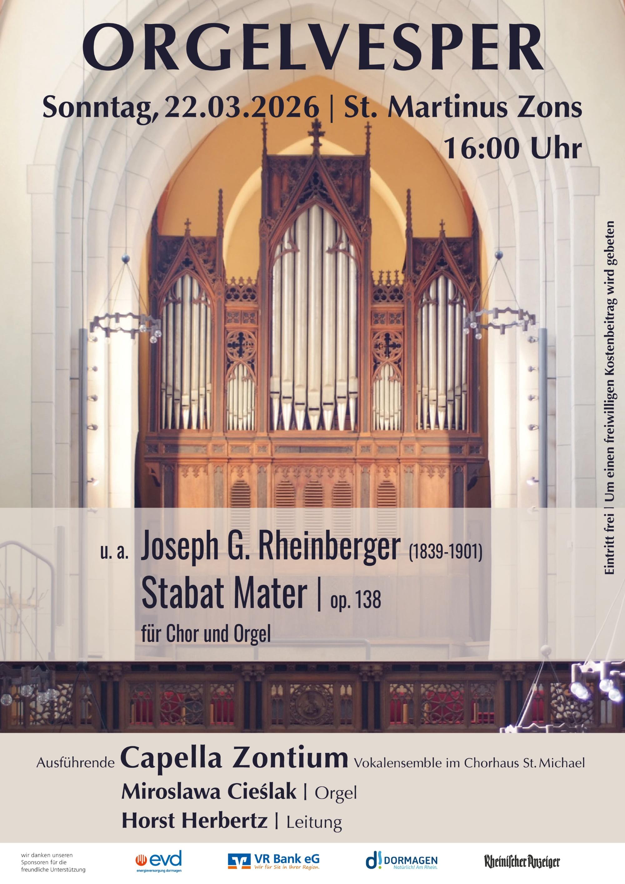 Orgelvesper am 22.03.2026